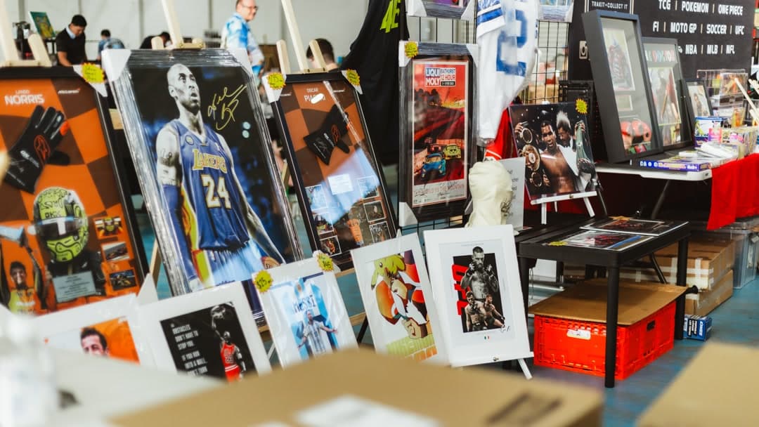Wide view of the Trakit Collectables display.